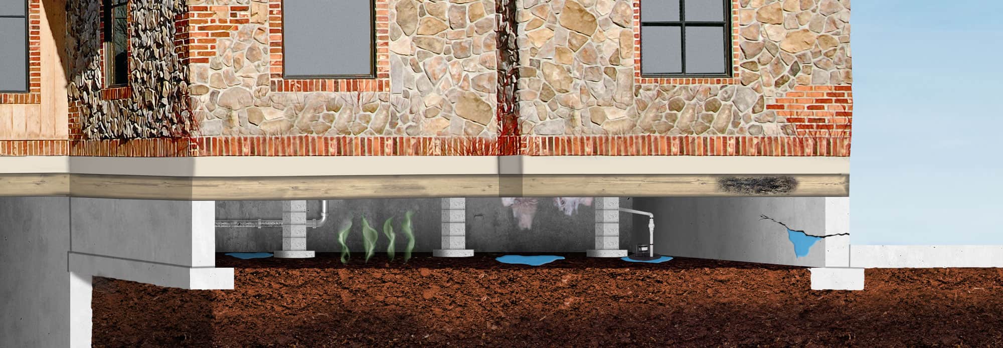 House-MoistureCrawl crawl space waterproofing