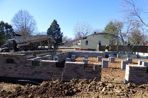 residential construction backfilling stone