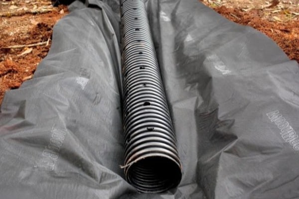 pipe and stone drainage