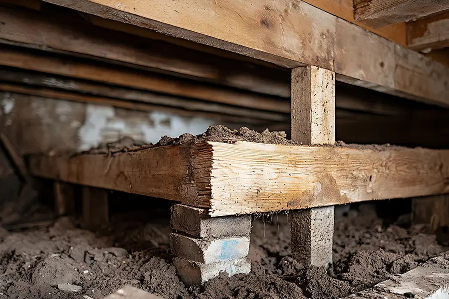 Wooden floor joists and beams