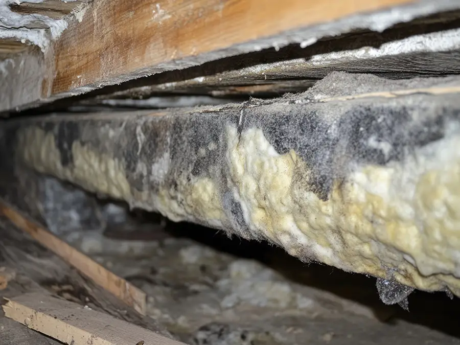 Moldy insulation