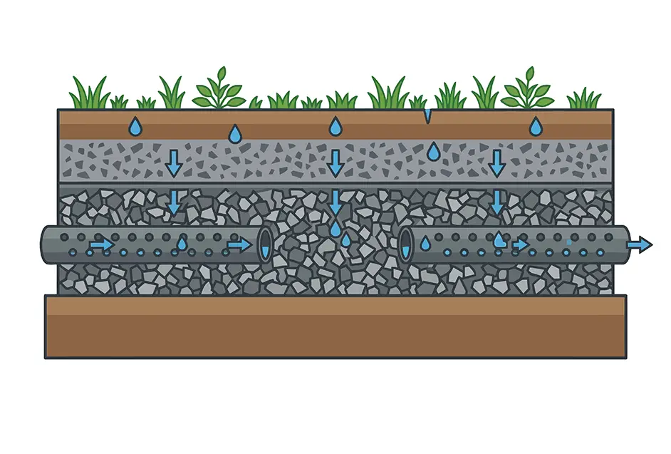 French Drain Illustration