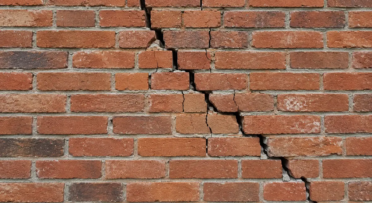 Step cracks that may indicate foundation movement