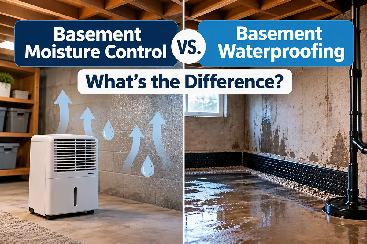 Basement Moisture Control vs. Basement Waterproofing: What’s the Difference?